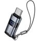 Перехідник Hoco UA44A (USB-C male to USB-C female) PD100 Вт з Type-C на Type-C LED дисплей Чорний - изображение 1