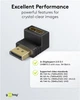 Перехідник відео Goobay DisplayPort M/F (адаптер) v2.1 8K@144Hz кутовий 90° вниз чорний(75.07.7130) - зображення 4