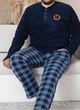 Мужская тёплая пижама из флиса полар Big Size 3XL синий SNC3448 - изображение 4