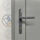Двери INOKS входные уличные металлопластиковые двухстворчатые модель INOX NX 12+стекло базальт - изображение 2