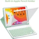 Клавіатурний чохол LUCKYDIY A5618 для iPad 10 2 дюймів 7 та 8 покоління 2019-2020 років зелений Bluetooth магнітна знімна клавіатура QWERTY тримач для олівця - зображення 6