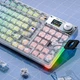 Геймерська бездротова (Bluetooth + 2,4G) клавіатура з Hot-swap AULA F98 Pro RGB, Transparent Keycaps, 99 Key, УКР/АНГЛ Pink/Рожевий (F98PROTP) - изображение 5