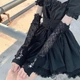 Митенки с кружевом и лентами черные One Size - изображение 4