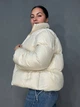 Куртка женская Fashion 3095 короткая пуффер воротник стойка L молочная - изображение 6