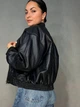 Куртка женская Lady Yep 10048 бомбер из экокожи оверсайз M черная - изображение 2