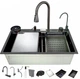 Мийка багатофункціональна Zerix ZH7546-SET-07 Micro Decor Graphite з вбудованим змішувачем з нерж.сталі (ZM5591) - зображення 1