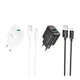 Зарядний комплект Hoco C140A fast charger 1роз'єм USB 18W 5V/3A, QC3.0 кабель USB to Micro 1 метр White - зображення 2