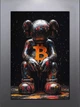 Поп-арт картина на полотні - KAWS Bitcoin Криптовалюта декор для офісу та кабінету - 80х120 см - зображення 1