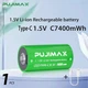 Аккумуляторы Pujimax Тип C/R14 с USB Type-C 7400mWh 1.5V Li-Ion (2 шт + кабель + кейс) (16235-2) - изображение 5