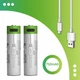 Акумулятори 14500 з USB TYPE-C Smartoools 3.7V 700mAh Li-Ion (Блістер 2 шт + кабель) (16234-2) - зображення 4