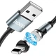 Кабель USB HOCO U94 магнітний, USB - Lightning, 2.4А (1.2М) чорний - зображення 1