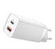Зарядний блок живлення Type-C+USB Baseus GaN2 Lite 65 W 20 V 3.25 А білий - зображення 1
