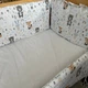 Бортики защита для детской кроватки 120х60 см 4 стороны, Зверята с елочками - изображение 2