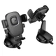 Автотримач для телефона HOCO H76 Crown one-button car holder (center console) Black Metal Gray - изображение 6