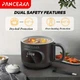 PANCERKA 1.6 л Електрична міні-мультиварка (електрокаструля) з HD цифровим дисплеєм і сенсорним керуванням, 550 Вт, швидке нагрівання, EU Plug, для домашнього приготування, біла - зображення 4
