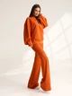 Костюм со штанами и кофтой в стиле casual трикотажный домашний молодежный со штанами клеш ISSA PLUS 15510A M оранжевый (issa2007682784370) - изображение 2
