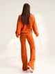 Костюм со штанами и кофтой в стиле casual трикотажный домашний молодежный со штанами клеш ISSA PLUS 15510A L оранжевый (issa2007682784387) - изображение 3