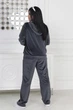 Велюровый спортивный костюм на молнии с капюшоном Q4139 L-XL (50-52) Серый - изображение 3