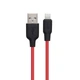 USB Hoco X21 Plus Silicone Lightning 0.25m Черно-Красный - изображение 1