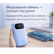 Power Bank Baseus PD 45W 20000 mAh з вбудованим кабелем USB-C / Lightning, швидка зарядка Blue - зображення 5