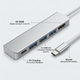 USB хаб переходник для ноутбука USB Type C to HDMI Type-C 3xUSB 3.0 5в1 Pavlysh UH-С-51 - изображение 3