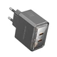 Мережевий зарядний пристрій Borofone BAS33A 2USB-C PD/QC45W Чорний - зображення 1