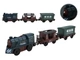 Поезд на батарейках AUtree 31см Train Classical паровоз игрушка 2 магнитных вагончика с подсветкой AU8882 - изображение 1