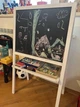 Доска для рисования двусторонняя ToyCloud Мольберт 100см напольный с полкой, деревянный, белый MPK1 - изображение 4