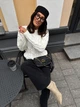Светр вʼязаний з косами - молочний M-L - изображение 4