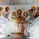 Икона Тайная Вечеря фигурная в белой раме серебристая 40х30см - изображение 3