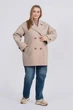 Жіноче пальто великих розмірів демісезонне UF-Fashion 1177-r 54 бежевий - зображення 4