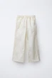 Прямі штани з нейлону з контрастними деталями Zara 3153/710 146см Бежевий (03153710712148) - изображение 2