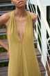 Сукня міді з легкої тканини з коміром халтер Zara 3152/229 XL Оливкова (03152229515XL) - зображення 3
