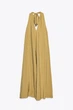Сукня міді з легкої тканини з коміром халтер Zara 3152/229 XL Оливкова (03152229515XL) - зображення 6