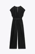 Довгий комбінезон з льону з поясом Zara 8570/389 S Чорний (08570389800S) - изображение 9