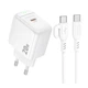 Зарядний комплект Borofone BAS43A 1USB-C PD/QC 20W (5V/3A) кабель Type-C to Type-C 1 метр Білий - зображення 1