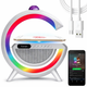 Лампа-ночник с беспроводной зарядкой, Bluetooth-колонкой и RGB LED подсветкой 15Вт + дискокуля, YN-2366 - изображение 3