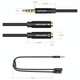 Перехідник аудіо Jack 3.5mm TRRS M -> 2X 3.5mm F (мікрофон + навушники) чорний Vention - изображение 3