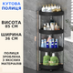 Угловая полка-стеллаж на 4 яруса 85см с колесиками Органайзер для комнаты, ванной, кухни Черный - изображение 1
