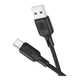 Кабель для заряджання та передачі даних USB Borofone BX113 Silicone fast charging 3A USB-A to Type-C 1 метр Black BX-113 Lenny силіконовий зарядний дата кабель Type-C (L=1M) - зображення 2