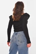 Кофта женская с рюшами однотонная черного цвета Fashion размер 42-44 (210190) - изображение 3