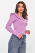 Кофта женская с рюшами однотонная лавандового цвета Fashion размер 42-44 (210188) - изображение 2