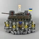 Штоф для горілки ручної роботи з стопками та пляшкою 500 мл "Т-80" | Подарунок для тата, брата, дідуся - зображення 2