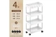 Узкая этажерка Mimo на колесиках для ванной и кухни 4 яруса 40x22x80см, этажерка пластиковая white - изображение 3