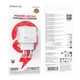 Зарядний пристрій Borofone BAS45A для швидкого заряджання 1USB/1Type-C PD30W/QC3.0 White - зображення 2