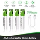 Аккумуляторные батареи Smartoools AAA 500 mAh с зарядкой Type-C (4 шт) Зеленый (DB-2355) - изображение 5