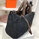 Сумка з принтом Louis Vuitton большая дутая женская черная (sl536) - изображение 2