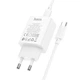 Мережевий зарядний пристрій для телефону Hoco C143A 20W USB‑C PD/QC з кабелем білий - зображення 7