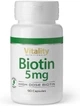Биотин 5 мг, витамин B7, Vitality Nutritionals – 90 капсул - изображение 1