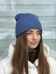 Базовая женская шапка без отворота синяя - изображение 3